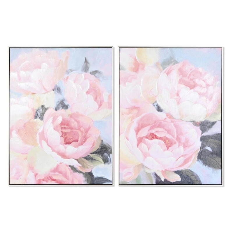 Quadro DKD Home Decor 60 x 3,5 x 80 cm 60 x 3 x 80 cm Fiori Romantico (2 Unità)