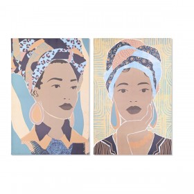 Quadro DKD Home Decor 83 x 4,5 x 123 cm Coloniale 80 x 3 x 120 cm Africana (2 Unità)