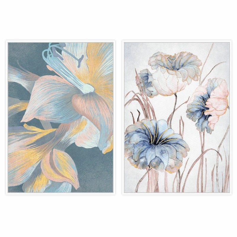 Quadro DKD Home Decor Fiori (103 x 4,5 x 143 cm) (2 Unità)