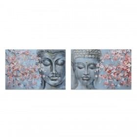 Tela DKD Home Decor 120 x 2,8 x 80 cm Buddha Orientale (2 Unità)
