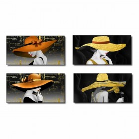 Quadro DKD Home Decor Donna (100 x 2,5 x 50 cm) (4 Unità)
