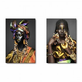 Quadro DKD Home Decor Coloniale Africana (50 x 2 x 70 cm) (2 Unità)