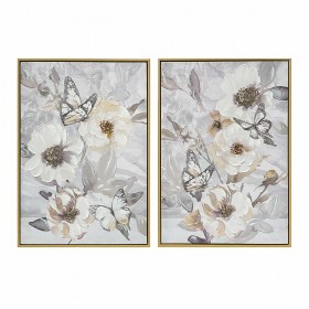 Quadro DKD Home Decor Fiori (50 x 3,5 x 70 cm) (2 Unità)
