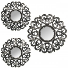 Decorazione da Parete Alexandra House Living Acrilico Plastica Melammina Specchio 3 Pezzi