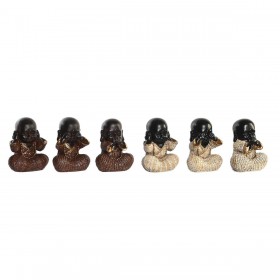 Statua Decorativa DKD Home Decor Rosso Beige Resina Frate Orientale (12 x 7,5 x 15,5 cm) (6 Unità)