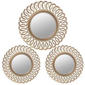 Decorazione da Parete Alexandra House Living Acrilico Plastica Melammina Specchio 3 Pezzi