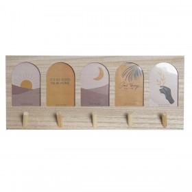 Appendiabiti DKD Home Decor 56 x 5 x 23,5 cm Naturale Multicolore Legno MDF Boho