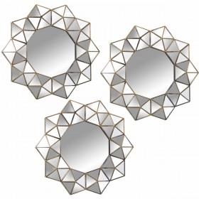 Decorazione da Parete Alexandra House Living Acrilico Plastica Melammina Specchio 3 Pezzi