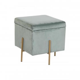 Poggiapiedi DKD Home Decor Metallo Turchese Poliestere (45 x 45 x 45 cm)