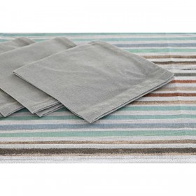 Tovaglia e tovaglioli DKD Home Decor 9 Pezzi 2 Unità 150 x 250 x 0,5 cm Grigio Blu cielo
