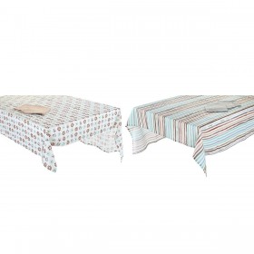 Tovaglia e tovaglioli DKD Home Decor 9 Pezzi 2 Unità 150 x 250 x 0,5 cm Grigio Blu cielo