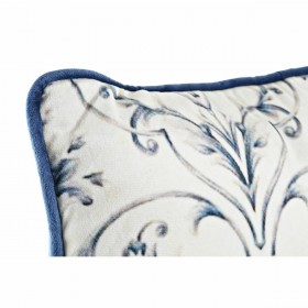 Cuscino DKD Home Decor Azzurro Bianco Quadrato Fiori Neoclassico 45 x 10 x 45 cm