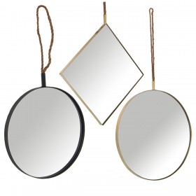 Set di Specchi Alexandra House Living Dorato Metallo 11 x 50 x 50 cm (3 Pezzi)