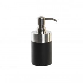 Dispenser di Sapone DKD Home Decor Argentato Nero Acciaio inossidabile Resina 7 x 7 x 17 cm