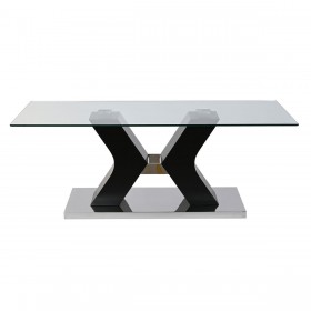 Tavolino da Caffè DKD Home Decor Legno 120 x 60 x 45 cm Vetro Temperato Legno MDF