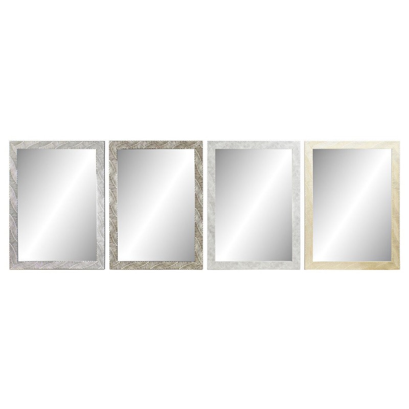 Specchio da parete DKD Home Decor Tropicale Foglia della pianta 70 x 2 x 97 cm (4 Unità)