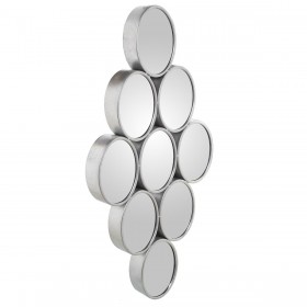 Specchio da parete Alexandra House Living Argentato Metallo Cerchi 9 x 71 x 39 cm
