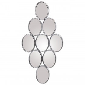 Specchio da parete Alexandra House Living Argentato Metallo Cerchi 9 x 71 x 39 cm