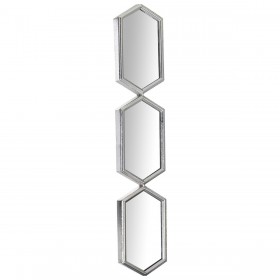 Specchio da parete Alexandra House Living Argentato Metallo Geometrico 5 x 16 x 81 cm