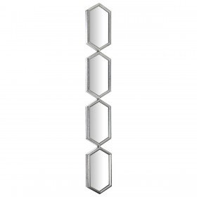 Specchio da parete Alexandra House Living Argentato Metallo Geometrico 4 x 15 x 106 cm