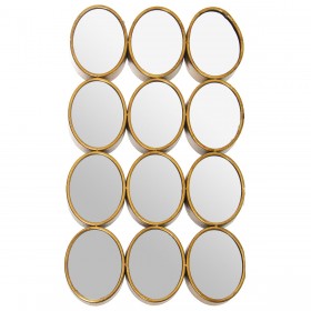 Specchio da parete Alexandra House Living Dorato Metallo 12 x 16 cm 9 x 68 x 40 cm Rotondo Ovale