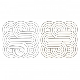 Decorazione da Parete DKD Home Decor Dorato Argentato Astratto Orientale 61 x 1 x 61 cm (2 Unità)