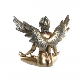 Statua Decorativa DKD Home Decor Bianco Dorato Angelo Neoclassico 31,5 x 17 x 26,5 cm (2 Unità)