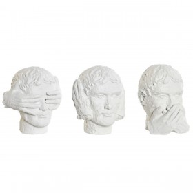 Statua Decorativa DKD Home Decor Bianco Neoclassico 14 x 11 x 14 cm (3 Unità)