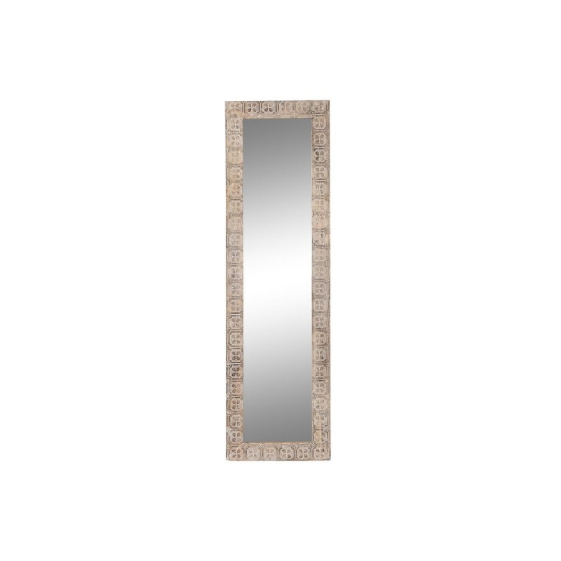Specchio da parete DKD Home Decor 44 x 3 x 150 cm Cristallo Marrone Bianco Legno di mango Indiano Legno MDF Decapaggio