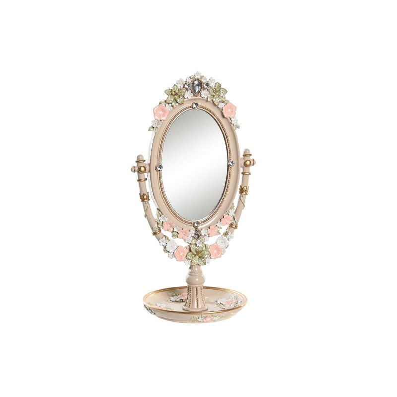 Specchio con Supporto DKD Home Decor Multicolore Resina Cristallo 16,5 x 13 x 30 cm