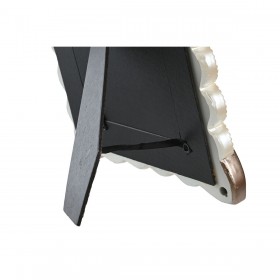 Cornice Portafoto DKD Home Decor 22,8 x 2,6 x 28,6 cm Cristallo Rame Bianco Resina Romantico