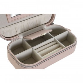 Scatola-Portagioie DKD Home Decor Bianco Grigio Lilla Rosa chiaro Poliuretano Specchio 18,5 x 10 x 5 cm (2 Unità)