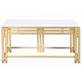 Tavolino da Caffè DKD Home Decor Metallo Alluminio Marmo 80 x 40 x 40 cm