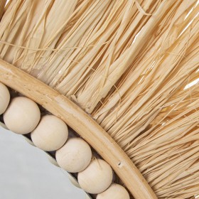Specchio da parete Alexandra House Living Fibra naturale 2 x 56 x 56 cm Rotondo