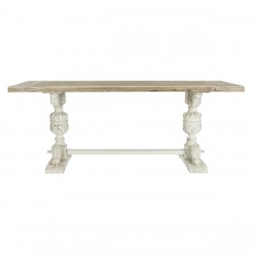 Tavolo da Pranzo DKD Home Decor Bianco Naturale Abete 200 x 90 x 78 cm
