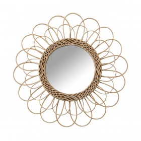 Specchio da parete Alexandra House Living vimini Fibra naturale 2 x 45 x 45 cm Rotondo