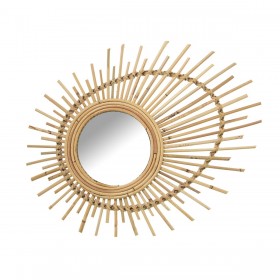 Specchio da parete Alexandra House Living Fibra naturale 2 x 36 x 45 cm Ovale