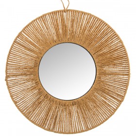 Specchio da parete Alexandra House Living Fibra naturale 60 x 1 x 60 cm Rotondo