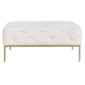 Panca DKD Home Decor Bianco Dorato Metallo 100 x 100 x 45 cm