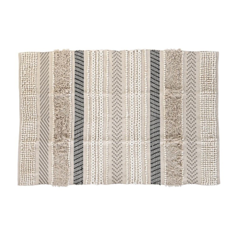 Tappeto DKD Home Decor 180 x 120 x 1 cm Nero Beige Cotone Boho