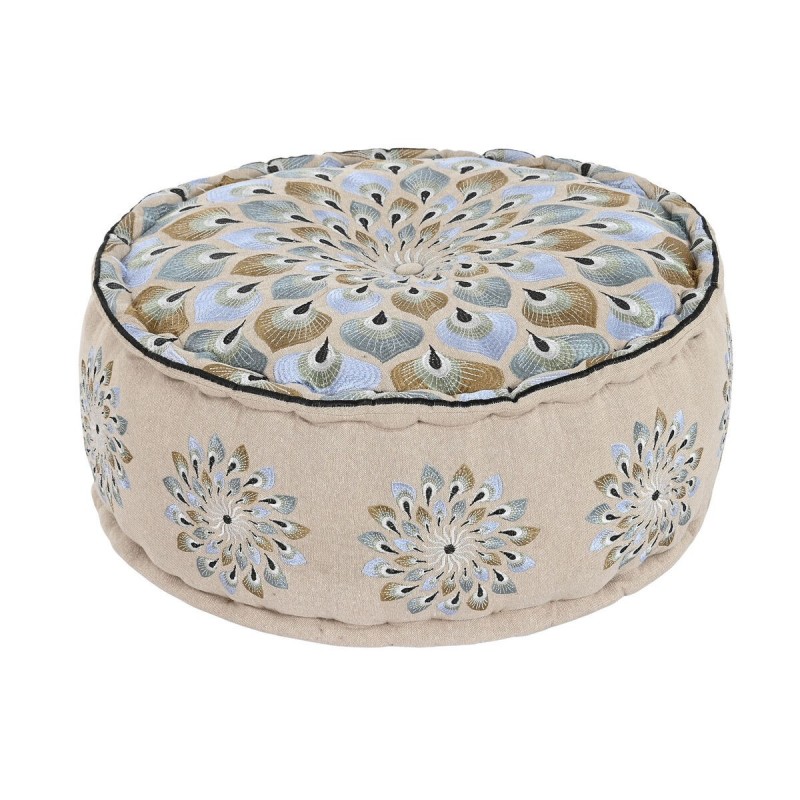 Puff DKD Home Decor Azzurro Beige