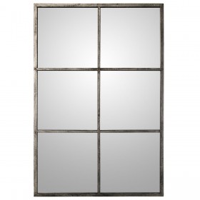 Specchio da parete Alexandra House Living Nero Argentato Metallo Finestra 9 x 114 x 79 cm