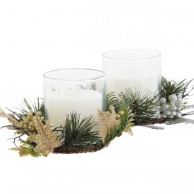 Candela DKD Home Decor Dorato Argentato Natale 15 x 15 x 5 cm (2 Unità)