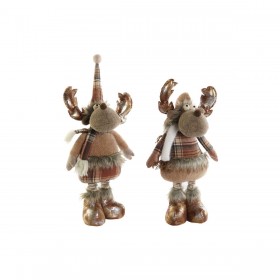 Decorazione Natalizia DKD Home Decor Marrone Renna 18 x 17 x 48 cm (2 Unità)