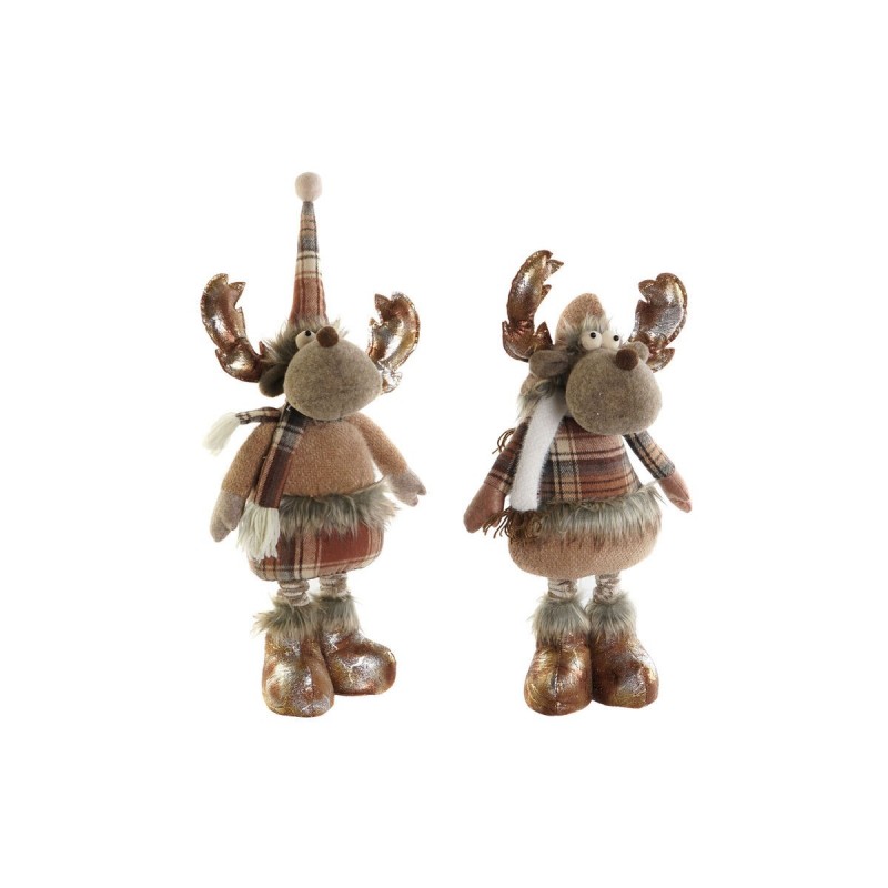 Decorazione Natalizia DKD Home Decor Marrone Renna 18 x 17 x 48 cm (2 Unità)