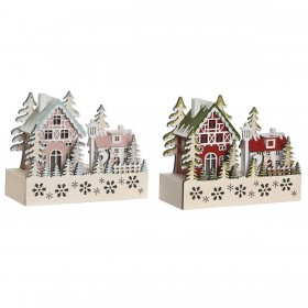 Decorazione Natalizia DKD Home Decor Rosso Rosa 21 x 9,5 x 19 cm (2 Unità)