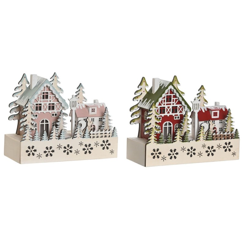 Decorazione Natalizia DKD Home Decor Rosso Rosa 21 x 9,5 x 19 cm (2 Unità)