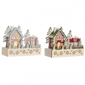 Decorazione Natalizia DKD Home Decor Rosso Rosa 21 x 9,5 x 19 cm (2 Unità)