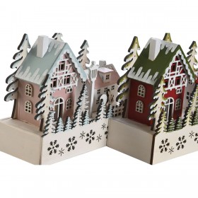 Decorazione Natalizia DKD Home Decor Rosso Rosa 21 x 9,5 x 19 cm (2 Unità)