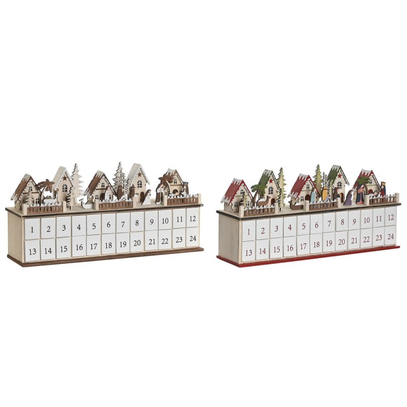 Calendario dell'Avvento DKD Home Decor Legno 45 x 11 x 23 cm (2 Unità)